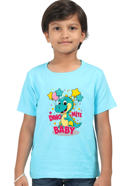 Baby Dinosaur - 'Dino-Mite Baby' Design | Soft Cotton Toddler T-Shirt"