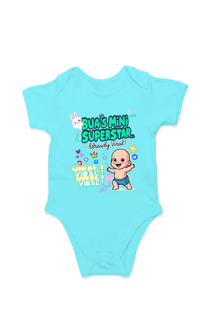 Adorable Bua-Themed Cotton Baby Romper – Custom-Made for Comfort and Style