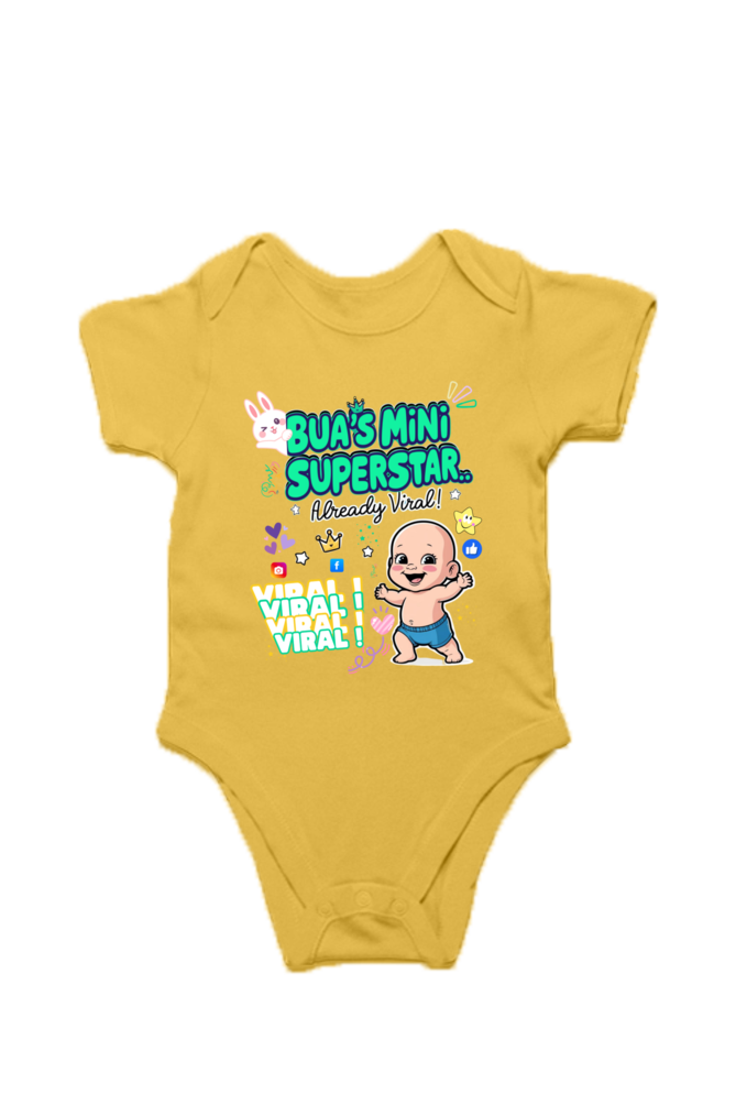 Adorable Bua-Themed Cotton Baby Romper – Custom-Made for Comfort and Style