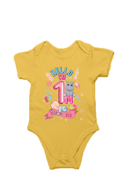 Adorable Baby Milestone Rompers | 1 month old | Soft & Comfy Cotton | Unisex