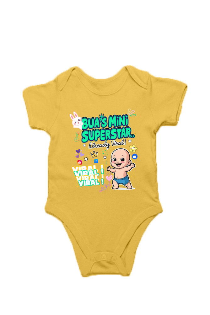 Adorable Bua-Themed Cotton Baby Romper – Custom-Made for Comfort and Style