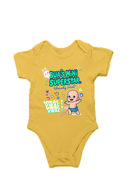 Adorable Bua-Themed Cotton Baby Romper – Custom-Made for Comfort and Style