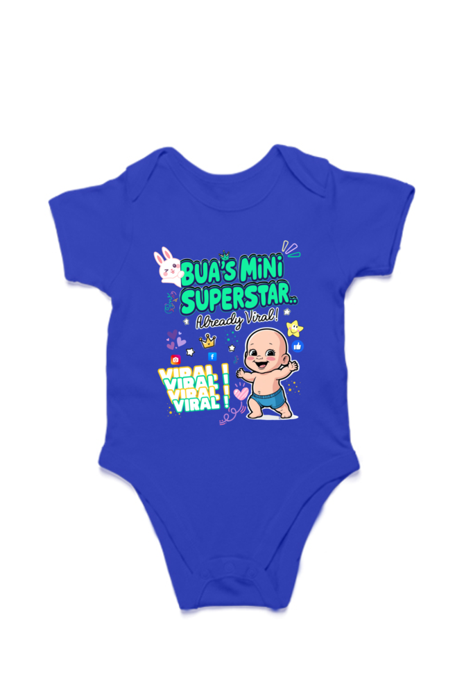 Adorable Bua-Themed Cotton Baby Romper – Custom-Made for Comfort and Style