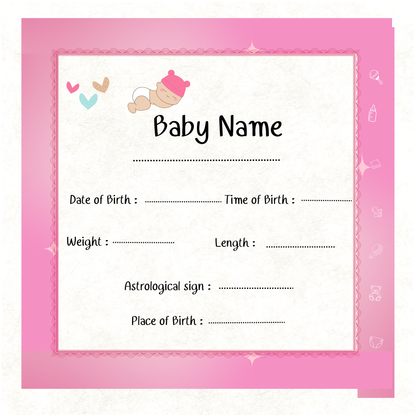 Baby Keepsake Memory Book (0–6 Months) – Pink Edition