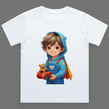 Cute Anime Boy's Crew Neck T-Shirt