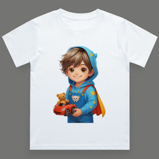 Cute Anime Boy's Crew Neck T-Shirt