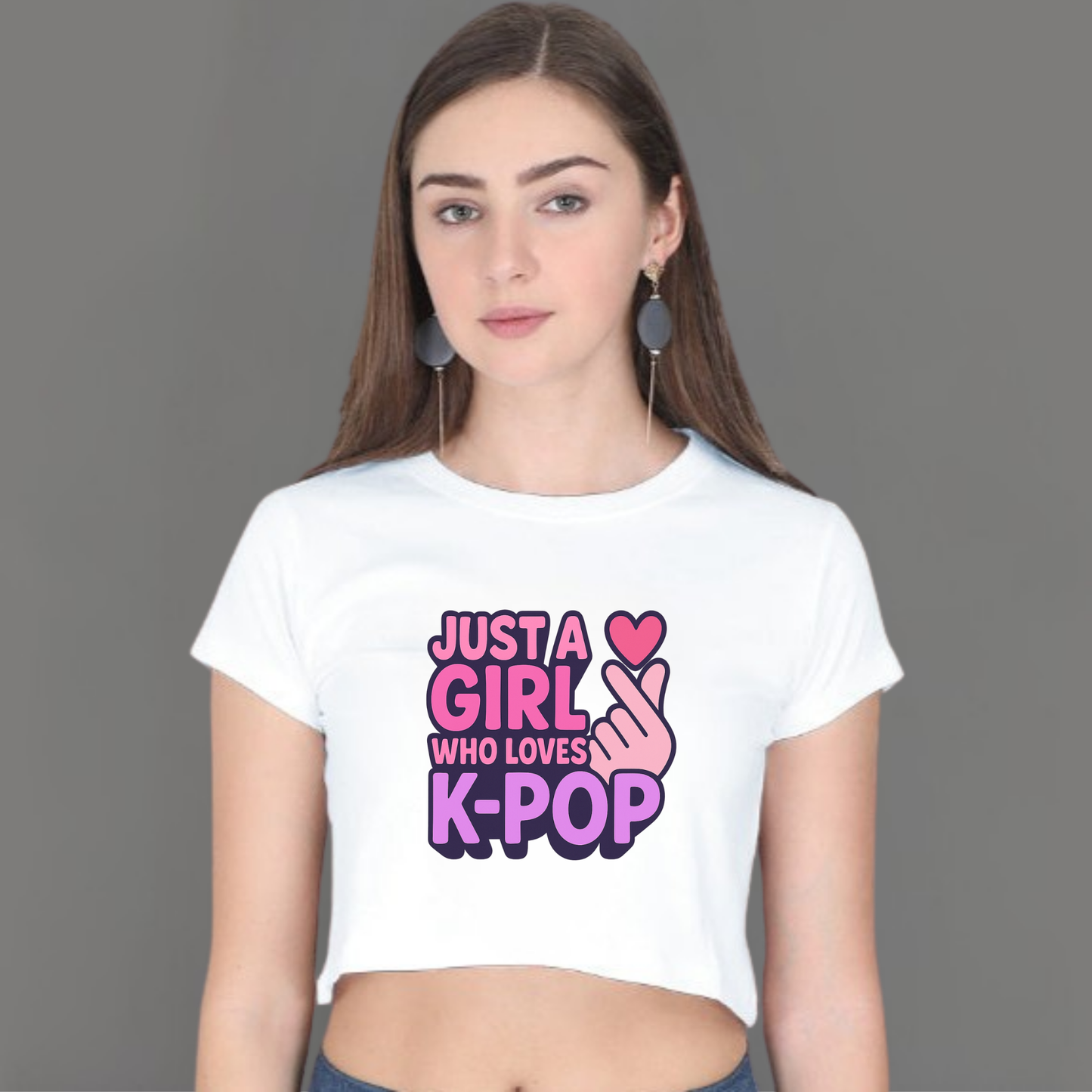 💜 Just a Girl Who Loves K-Pop- Crop Top
