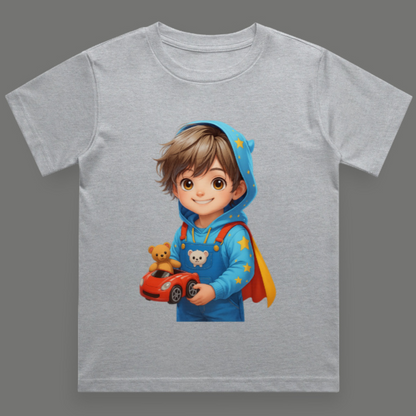 Cute Anime Boy's Crew Neck T-Shirt