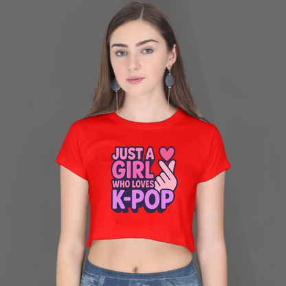 💜 Just a Girl Who Loves K-Pop- Crop Top