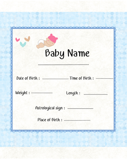 Baby Boy Keepsake Memory Book (0–6 Months)