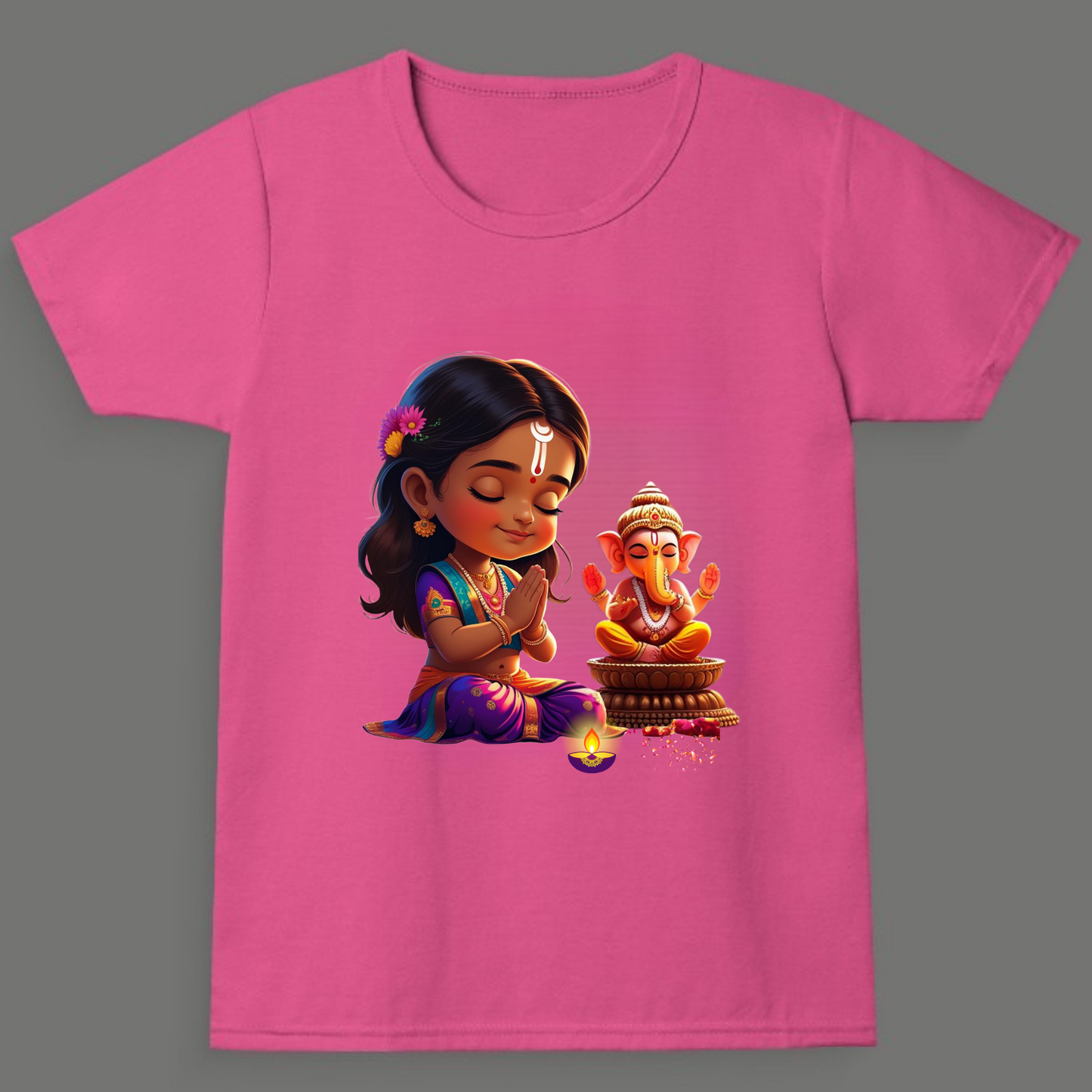 Ganesh Chaturthi T-shirt  - Girl's Crew Neck T-Shirt