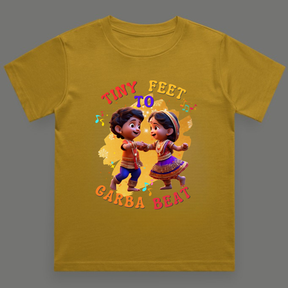 Tiny Feet to Garba Beat | Navratri Toddler T-Shirt | Unisex Festive Cotton Tee