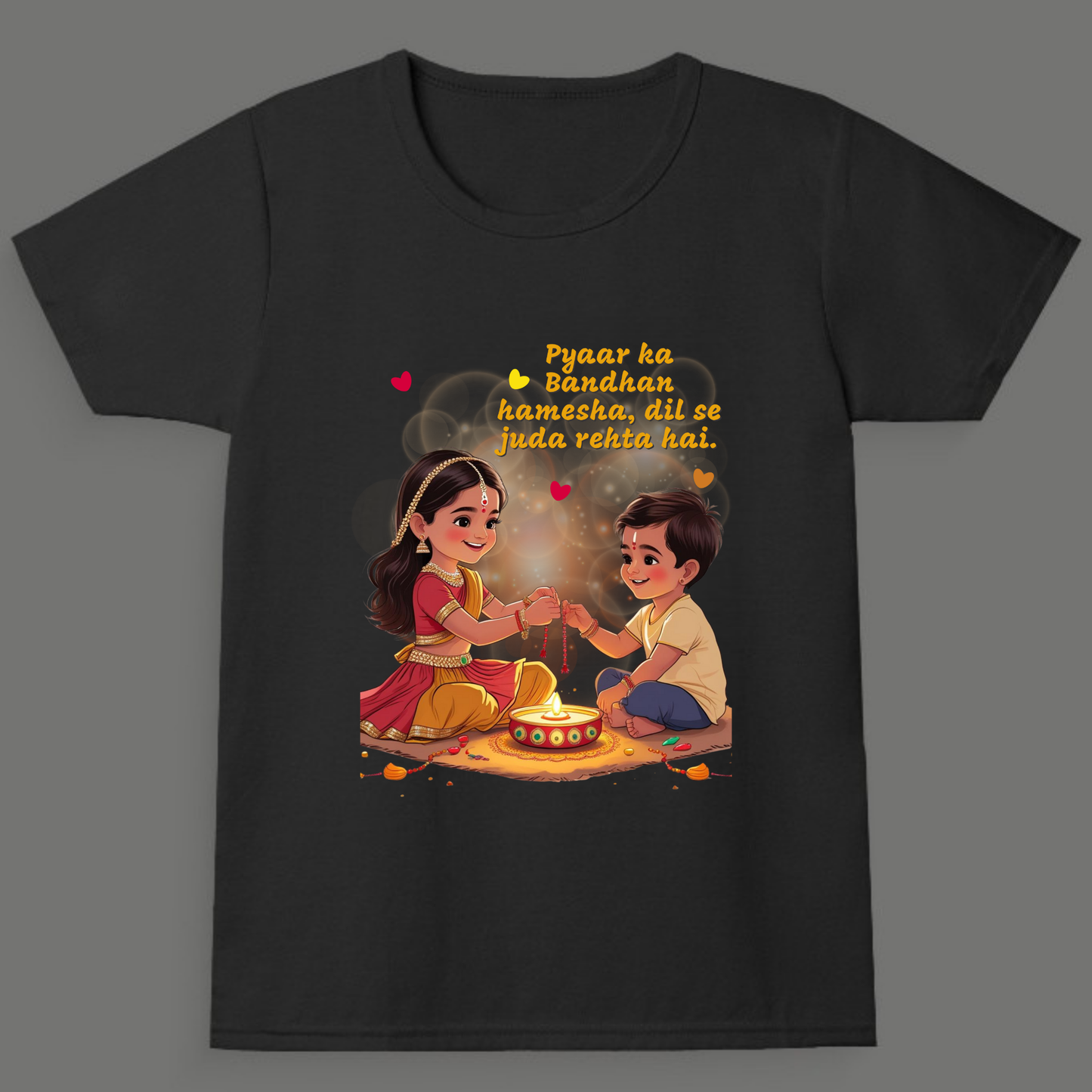 Pyaar Ka Bandhan Toddler Tee -Girl's Crew Neck T-Shirt