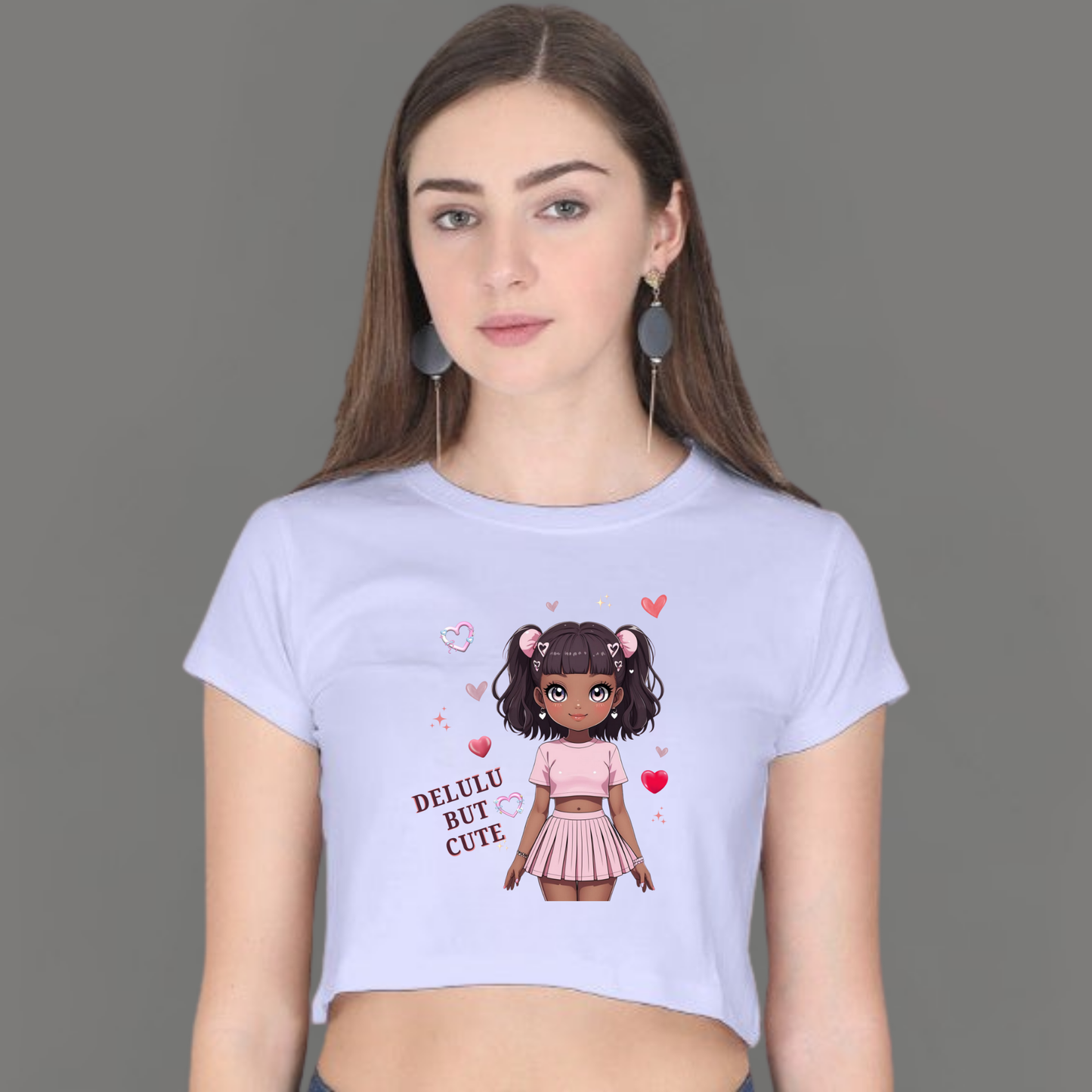💭 Delulu but Cute – Crop Top for Your Main Character Era