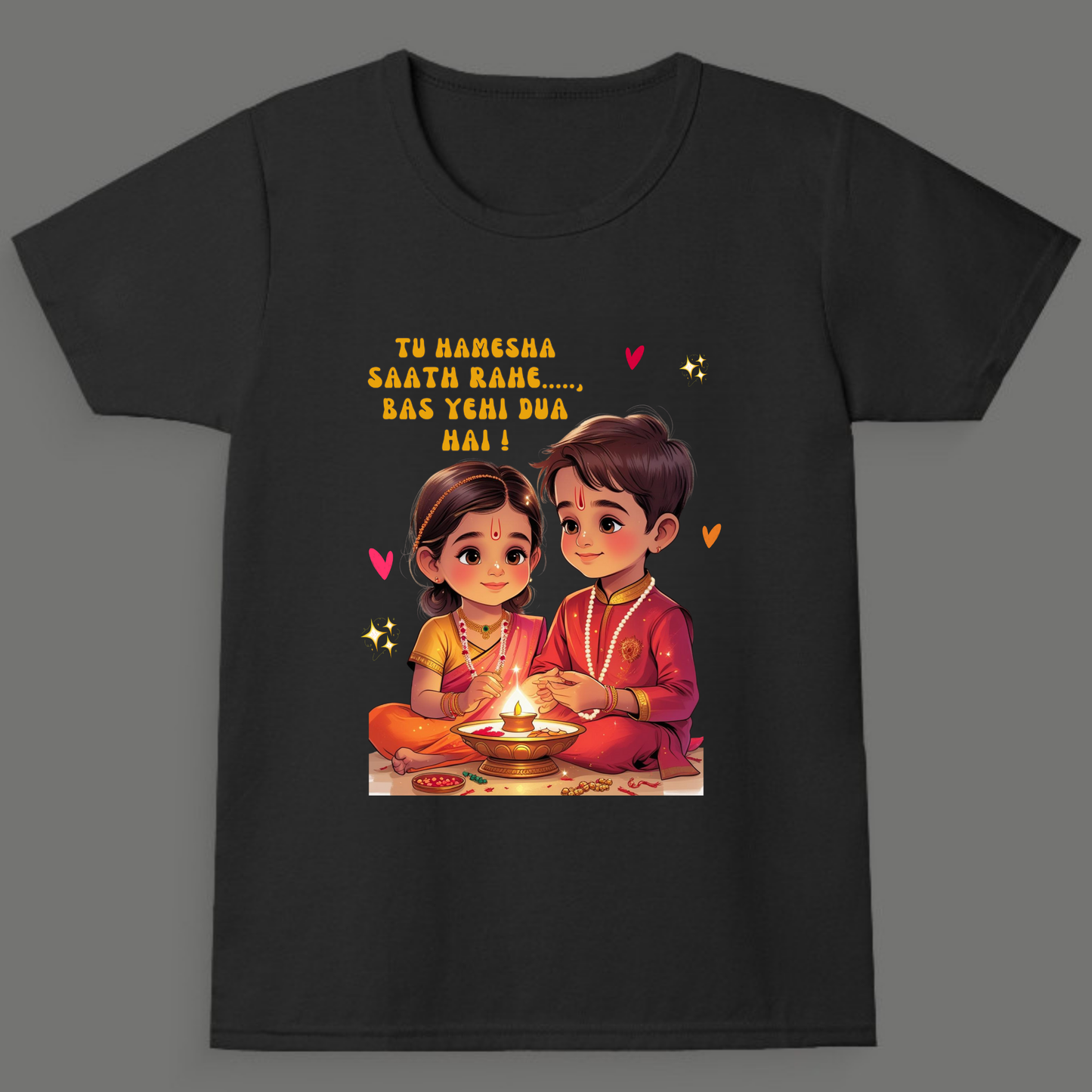 Tu Hamesha Saath Rahe Toddler Tee - Girl's Crew Neck T-Shirt