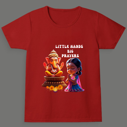 Little Hands, Big Prayers - Crew Neck T-Shirt