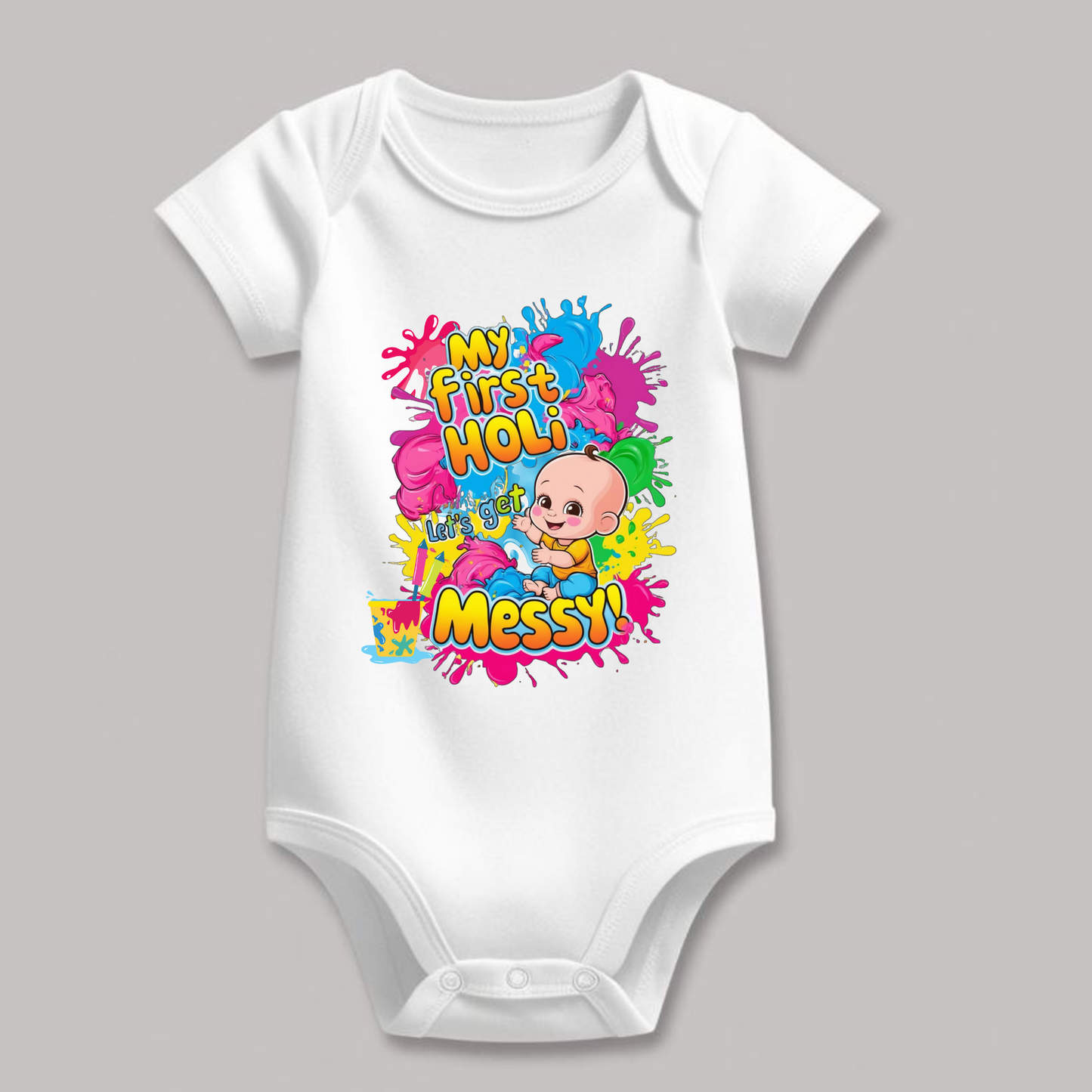Holi Special Kids Rompers– "My Firtst Holi " Festive Outfit
