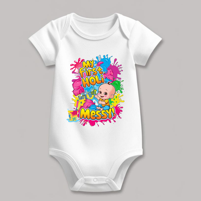 Holi Special Kids Rompers– "My Firtst Holi " Festive Outfit