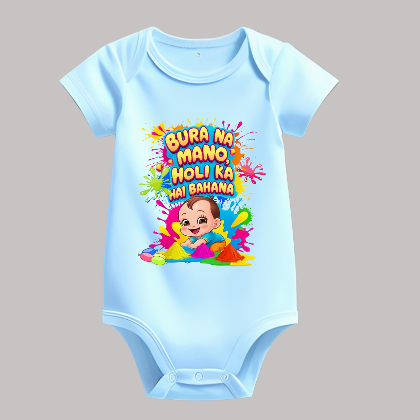 Holi Special Kids Rompers– "Bura Na Mano " Festive Outfit