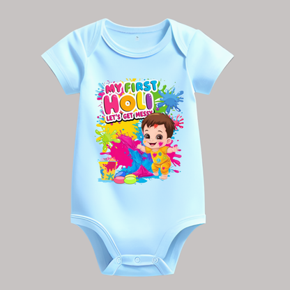 Holi Special Kids Rompers– "My First Holi " Festive Outfit