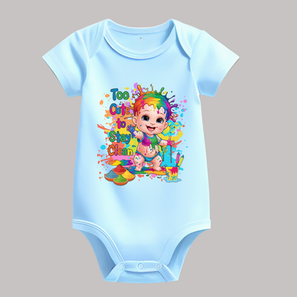 Holi Special Kids Rompers– "To Cute to Stay Clean" Festive Outfit