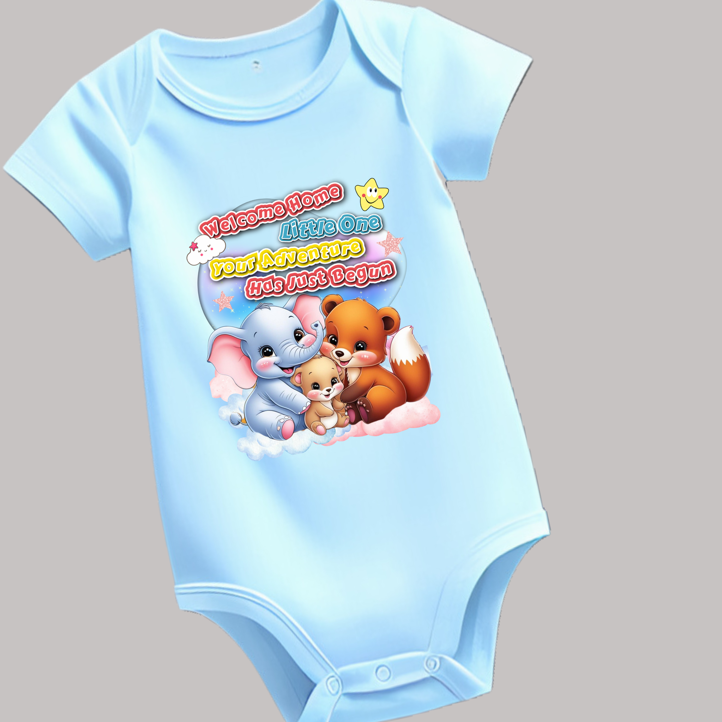 👶 Adorable Baby Romper – Soft Cotton | Cute Printed Design | Perfect Welcome Home Outfit (Unisex)