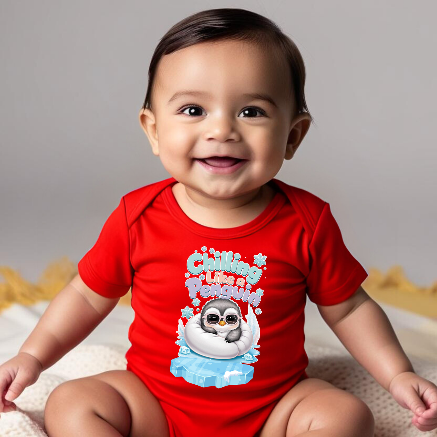 Chilling Like a Penguin Romper – Cozy & Cute Baby Outfit ( Unisex)