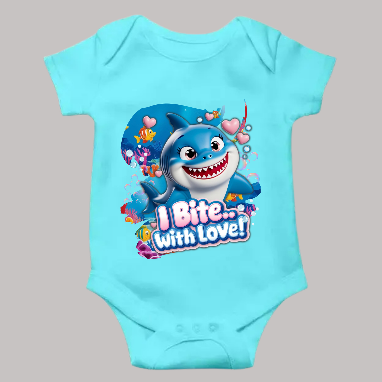 Snappy Shark Romper - "I Bite with Love " - Unisex