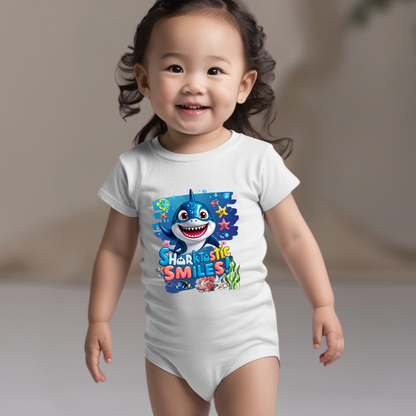 Snappy Shark Romper - Sharktastic Smiles - Unisex
