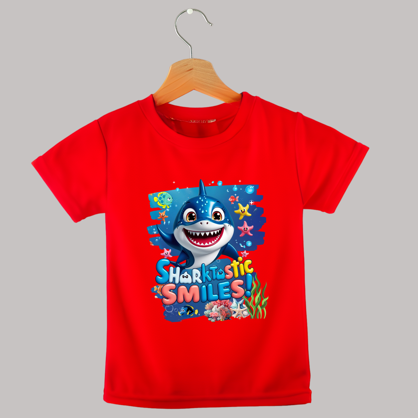 Snappy Shark Kids T-Shirt - "Sharktastic Smiles"