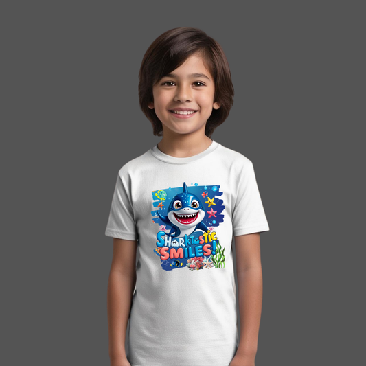 Snappy Shark Kids T-Shirt - "Sharktastic Smiles"