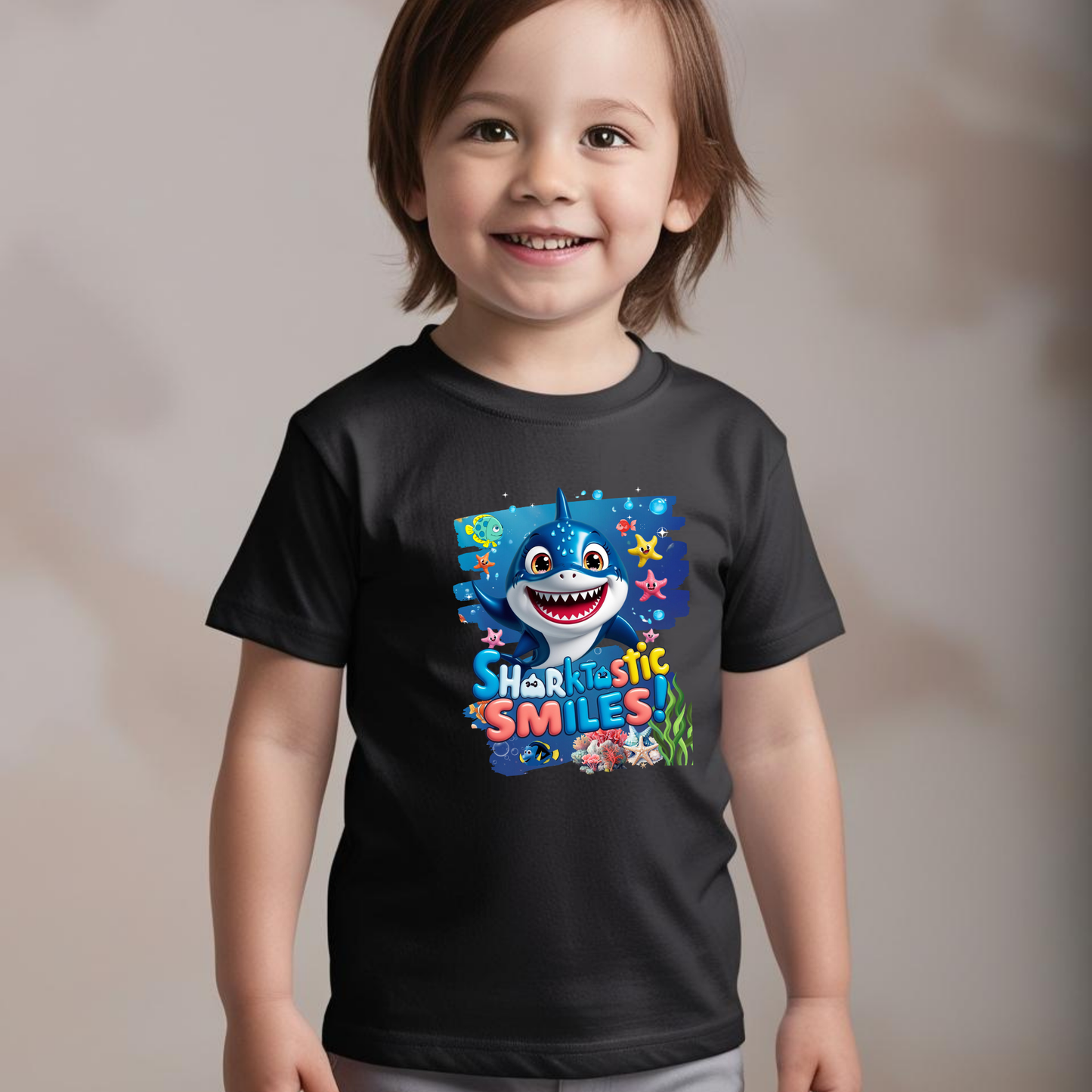 Snappy Shark Kids T-Shirt - "Sharktastic Smiles"