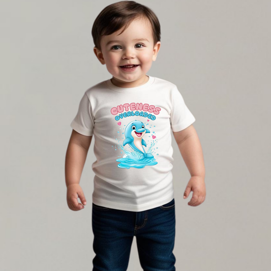 Cuteness Overloaded T-Shirt – Adorable Dolphin Tee for Babies & Kids