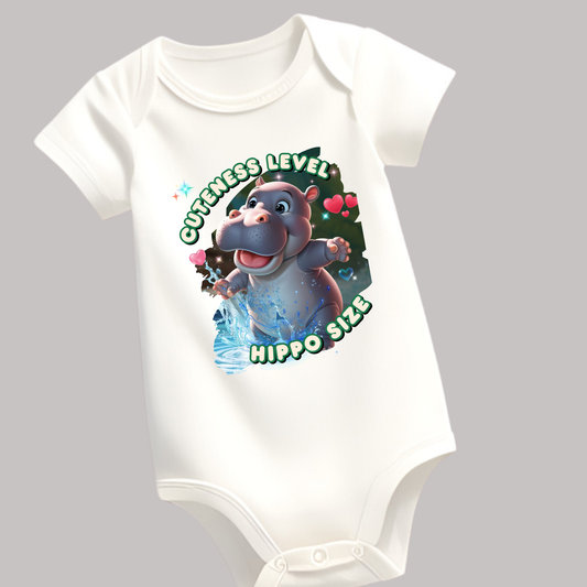 Cuteness Level: Hippo Size - Unisex Baby Romper