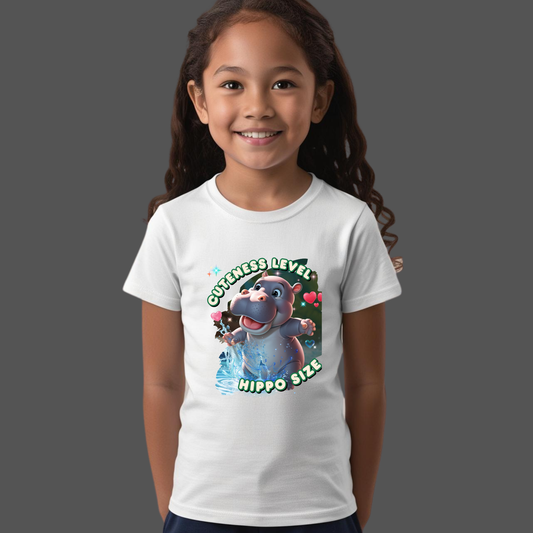 Cuteness Level: Hippo Size - Baby T-Shirt