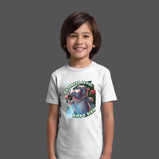 Cuteness Level: Hippo Size - Baby T-Shirt