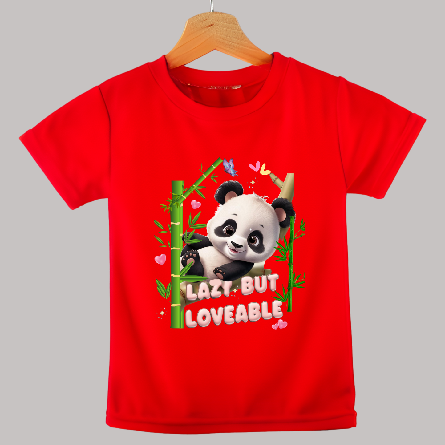 Lazy but Lovable Panda T-Shirt | 100% Cotton Kids Wear | Made in India