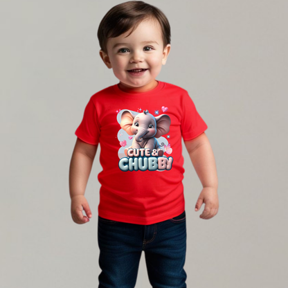 Cute and Chubby - Baby Elephant T-Shirt | 100% Cotton | Made in India