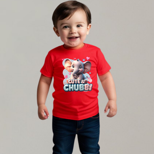 Cute and Chubby - Baby Elephant T-Shirt | 100% Cotton | Made in India