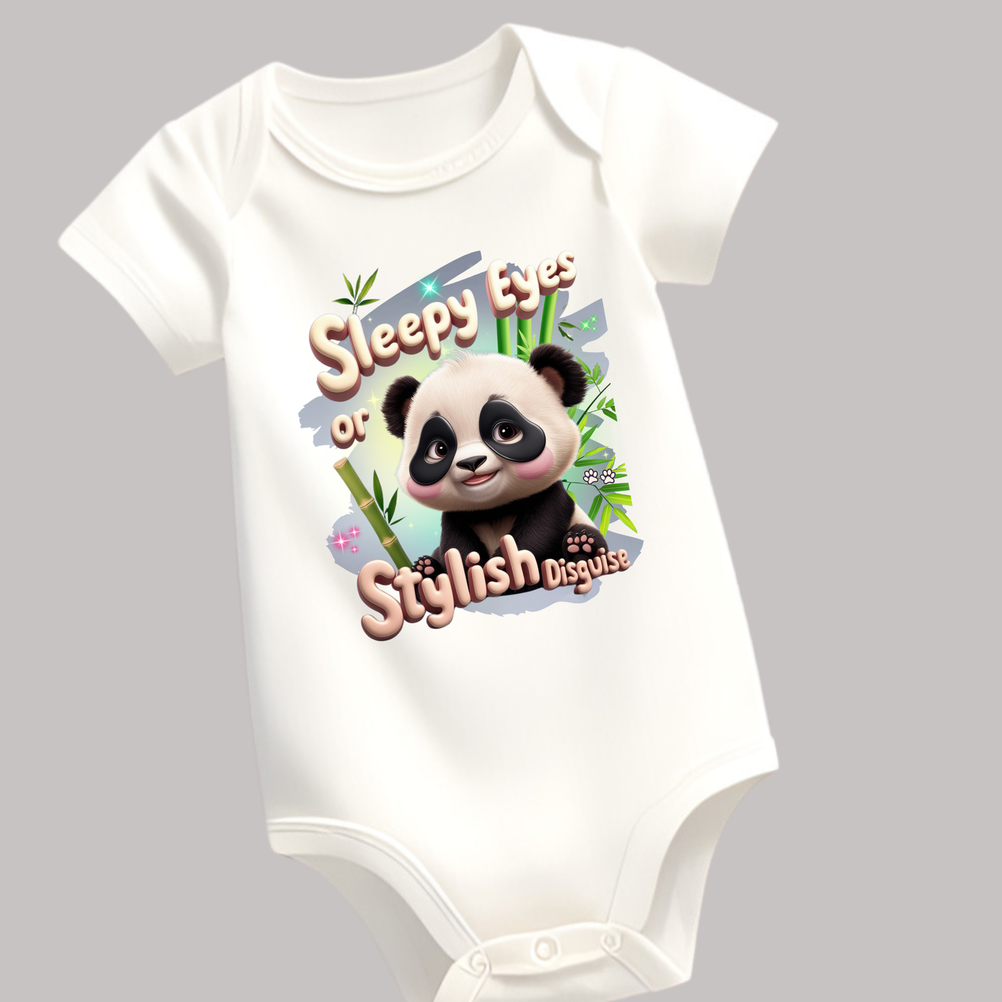 Sleepy Eyes or Stylish Disguise - Panda design - Unisex Baby Romper