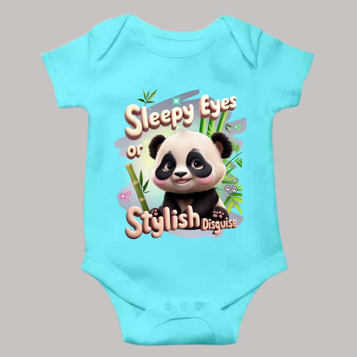 Sleepy Eyes or Stylish Disguise - Panda design - Unisex Baby Romper