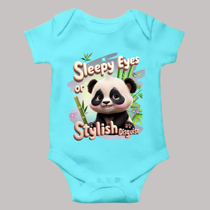 Sleepy Eyes or Stylish Disguise - Panda design - Unisex Baby Romper