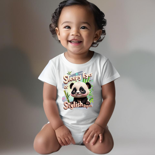 Sleepy Eyes or Stylish Disguise - Panda design - Unisex Baby Romper