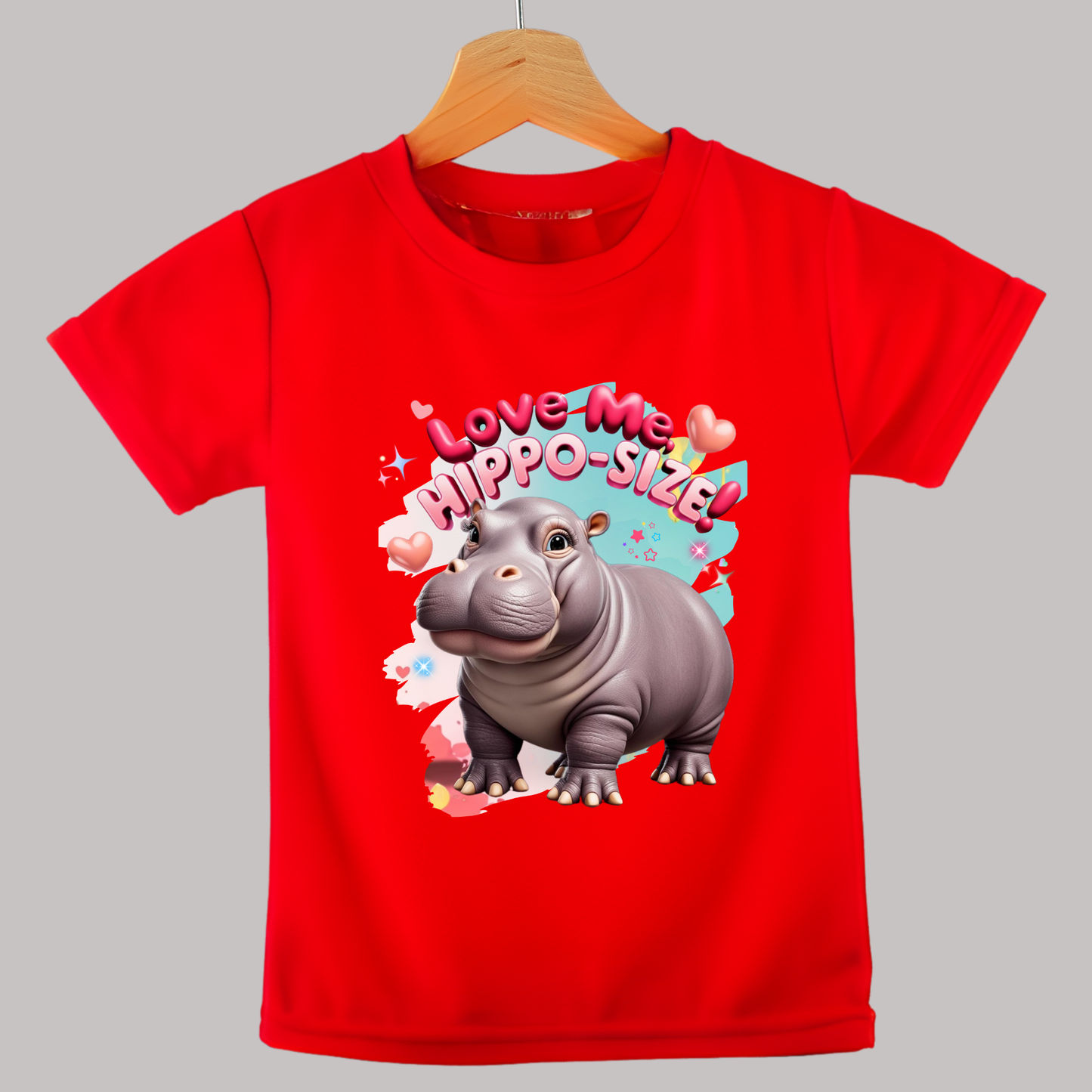 Love Me, Hippo-Size - Kids T-Shirt | 100% Cotton | Made in India