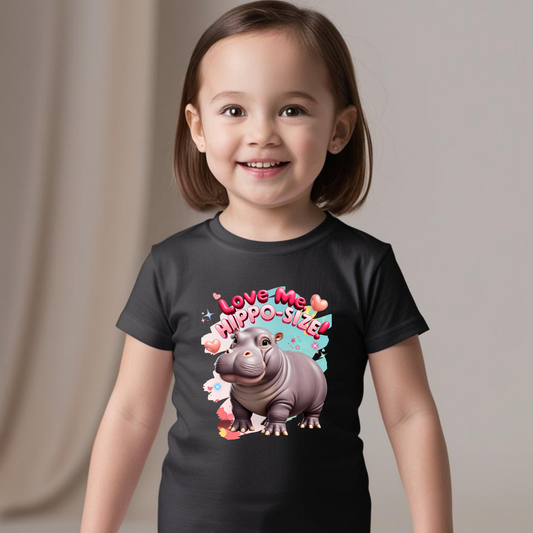 Love Me, Hippo-Size - Kids T-Shirt | 100% Cotton | Made in India