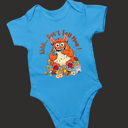 "Shhh... Don’t Tell Mom" – Monster Cookie Romper for Babies (Unisex)