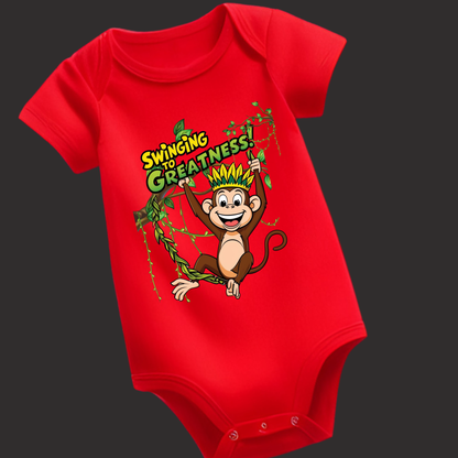 Swinging to Greatness – Motivational Baby Romper for Little Stars