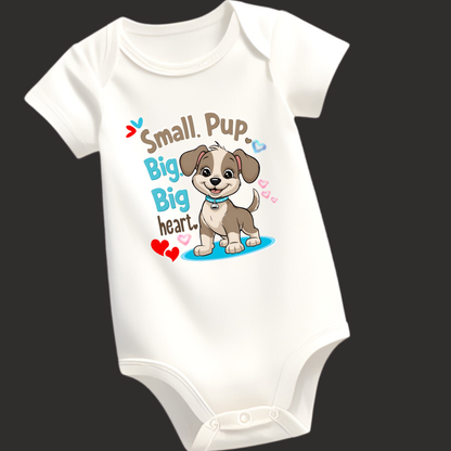 Small Pup, Big Big Heart – Cuddly Romper for Baby Dog Lovers