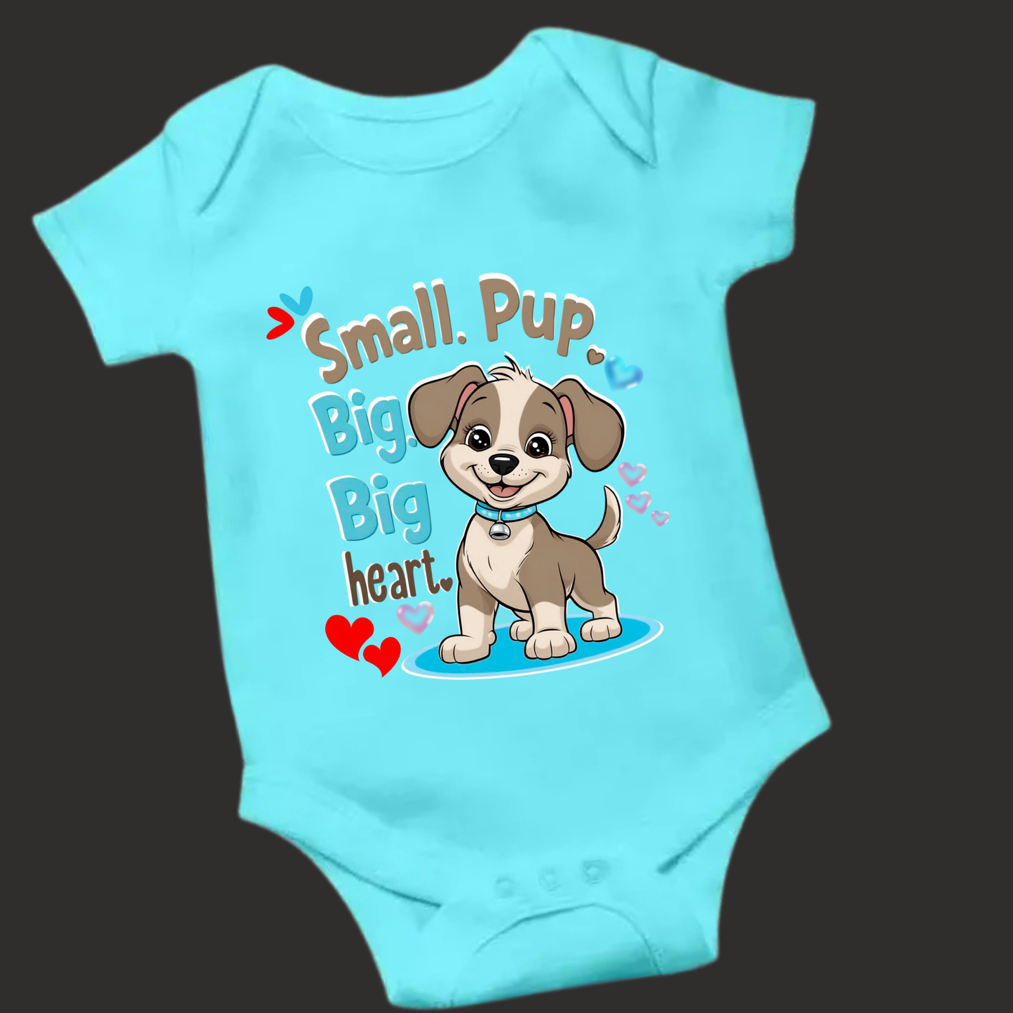 Small Pup, Big Big Heart – Cuddly Romper for Baby Dog Lovers