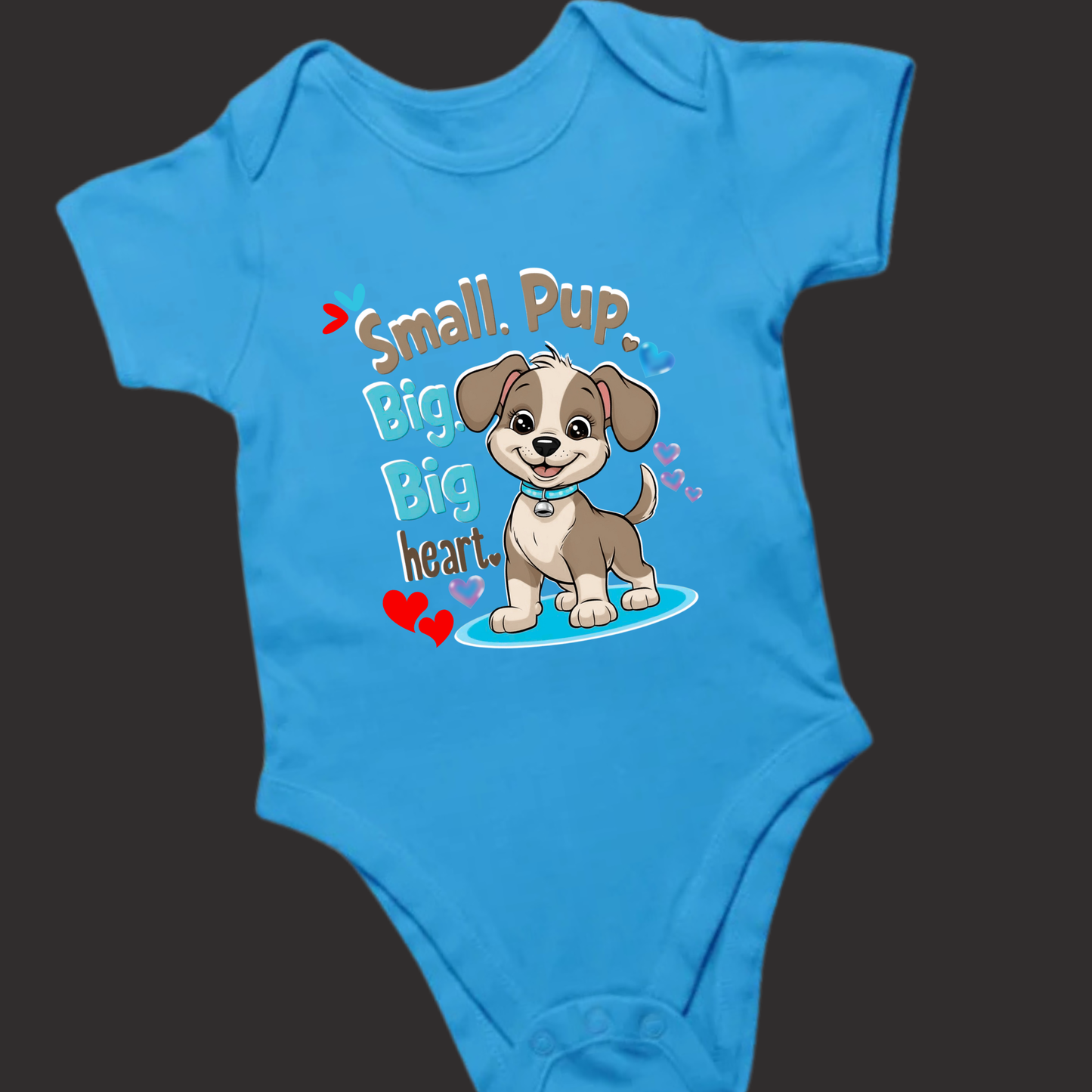 Small Pup, Big Big Heart – Cuddly Romper for Baby Dog Lovers